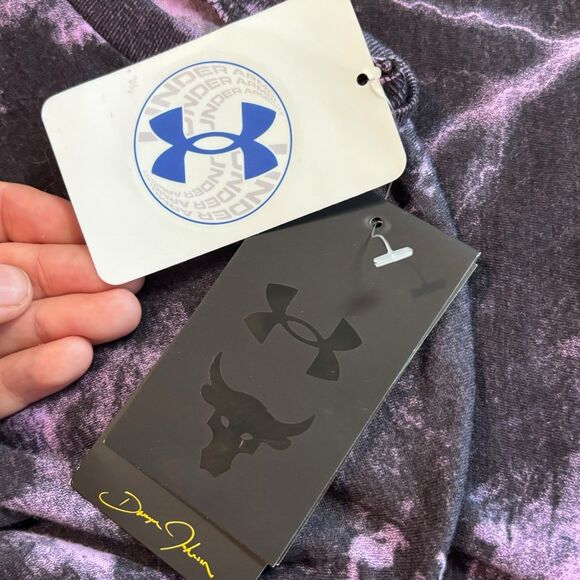 Under Armour UA Project Rock Brahman Tie Dye T-Shirt Youth Large Blk Purple NWT - Picture 4 of 8